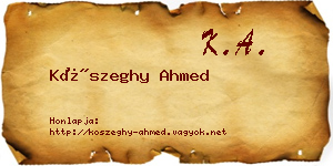 Kőszeghy Ahmed névjegykártya